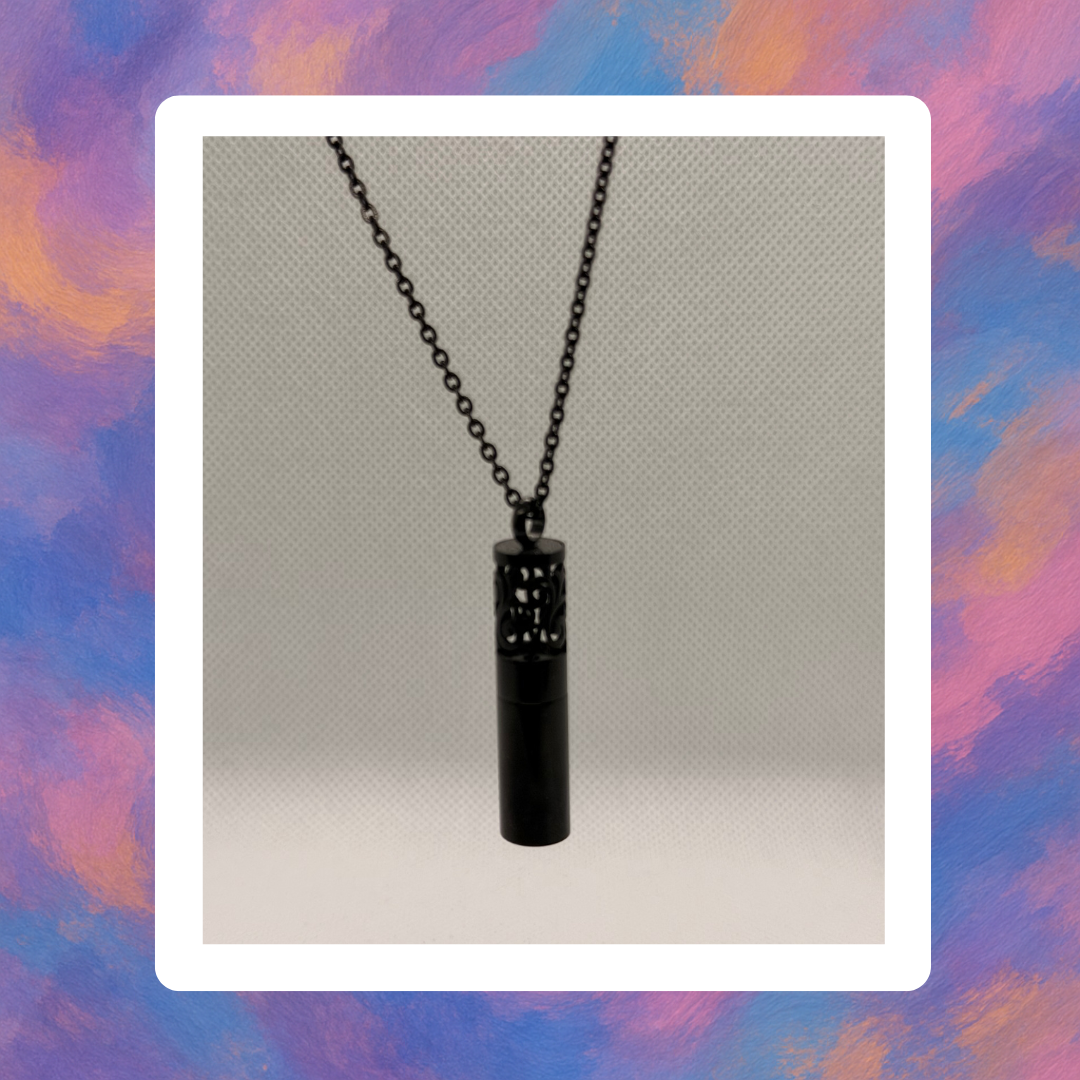 Pendentif diffuseur d’huiles essentielles – Réservoir noir élégant